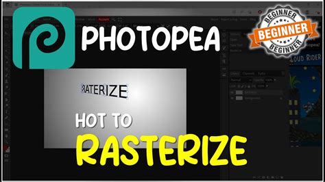 how to rasterize object in photopea.